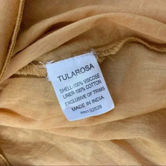 Revolve Tularosa Berkley Mini Dress Ruffle Long Sleeve Saffron Yellow Size XS - Picture 11 of 15